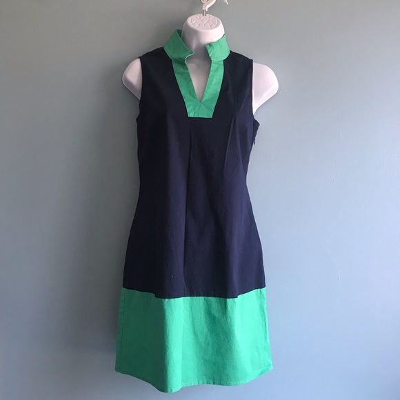 Sail to Sable STS Color-block Blue/green Tunic Dress. XS - Picture 3 of 8